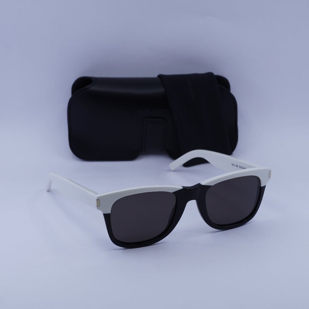 Saint Laurent SL51 049 Square Sunglasses - White/Black/Grey